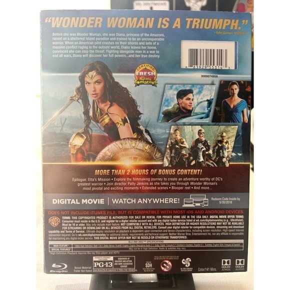 Blu-Ray + DVD - Wonder Woman Gal Gadot Chris Pine - Picture 2 of 2